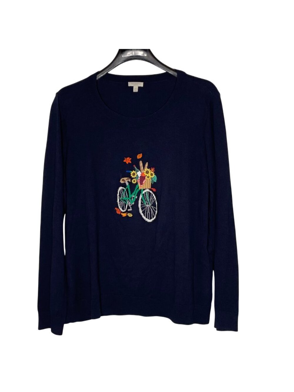 Talbots Fall Bike Sunflower Baguette Sweater Sz 2X Autumn Country